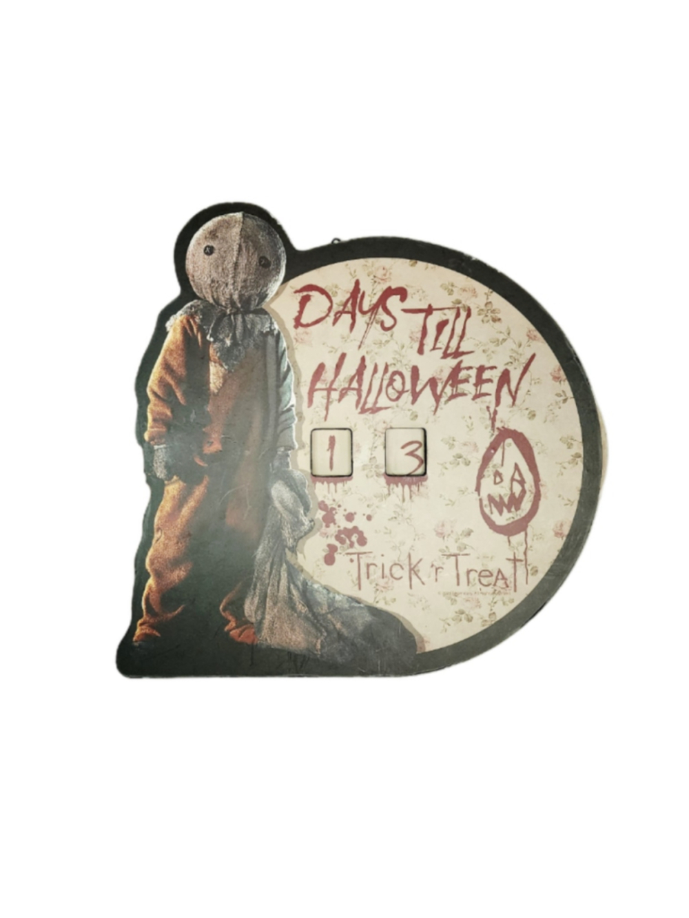 Trick 'r Treat Sam Countdown to Halloween Sign Spirit Halloween 12" NEW